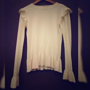 TAHARI white knit sweater (Small)